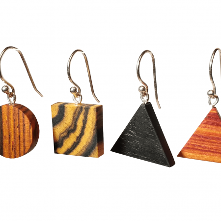Geometric Wood Earrings